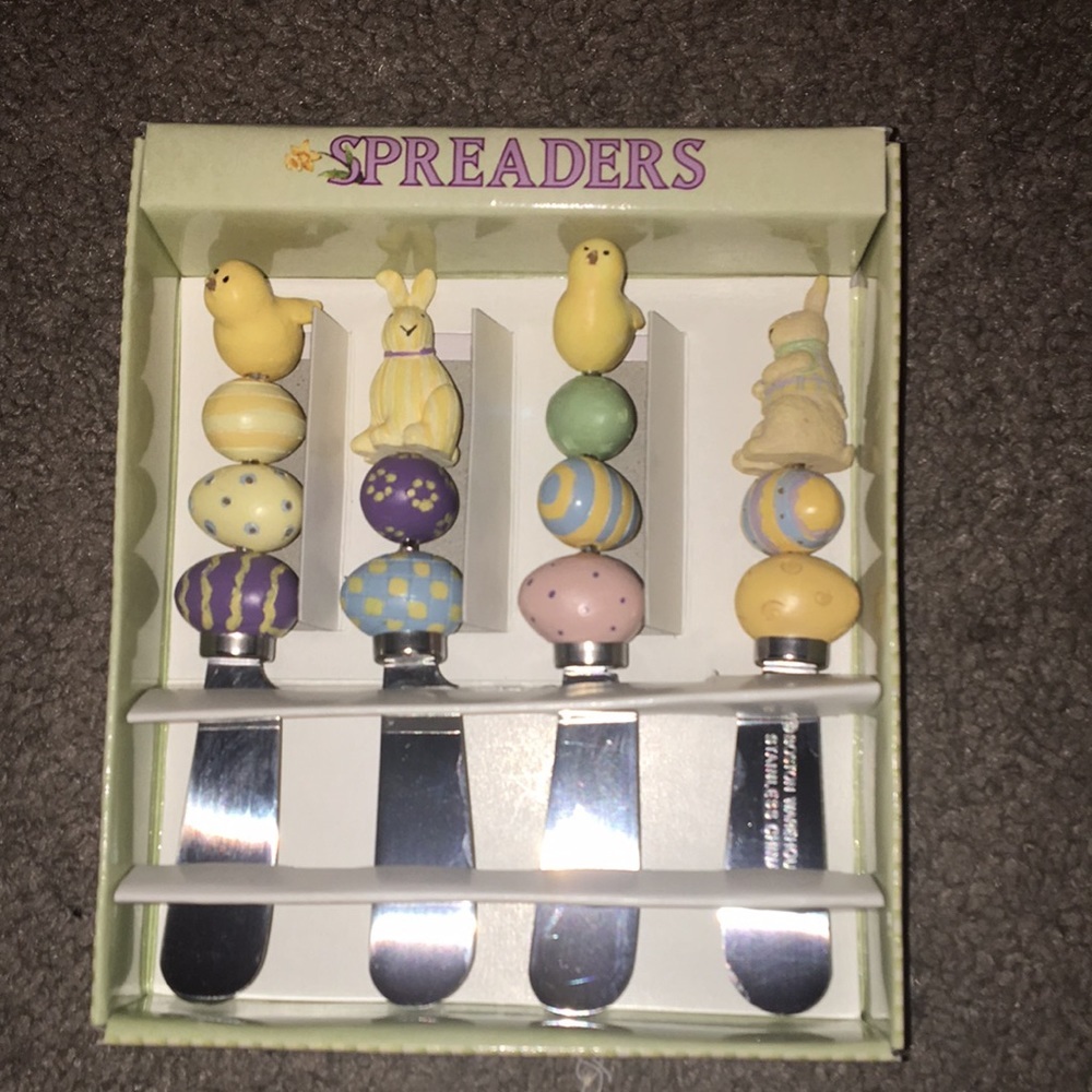 Vintage IOB Debbie Mumm Set of 4 Spring Beaded Spreaders